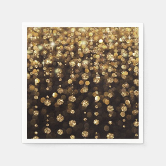 Golden jul Glitter Sparkles Pappersservett (Framsidan)