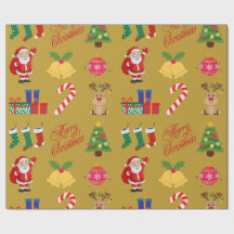 Golden jul Icons Wrapping Papper