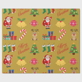 Golden jul Icons Wrapping Papper Presentpapper