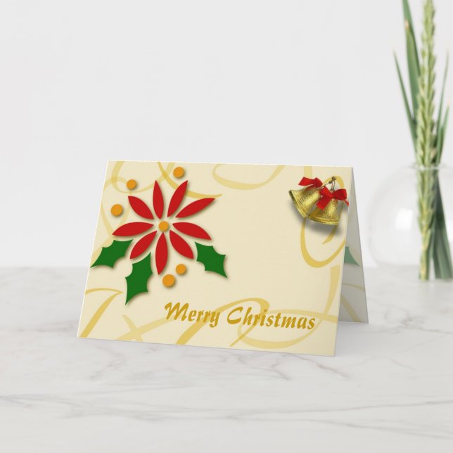 Golden jul-kort helgkort (Framsida)