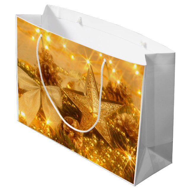 Golden jul Large Gift Bag (Baksidan Vinklad)