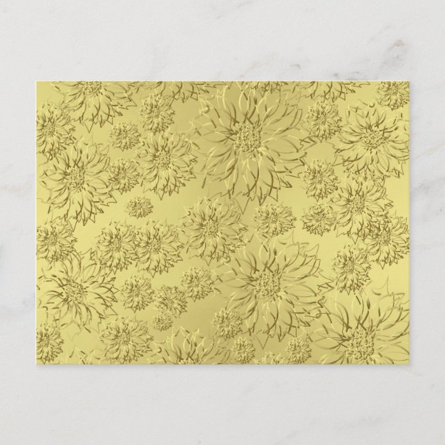 Golden jul Poinsettias om Foil Papper Helg Vykort (Framsida)
