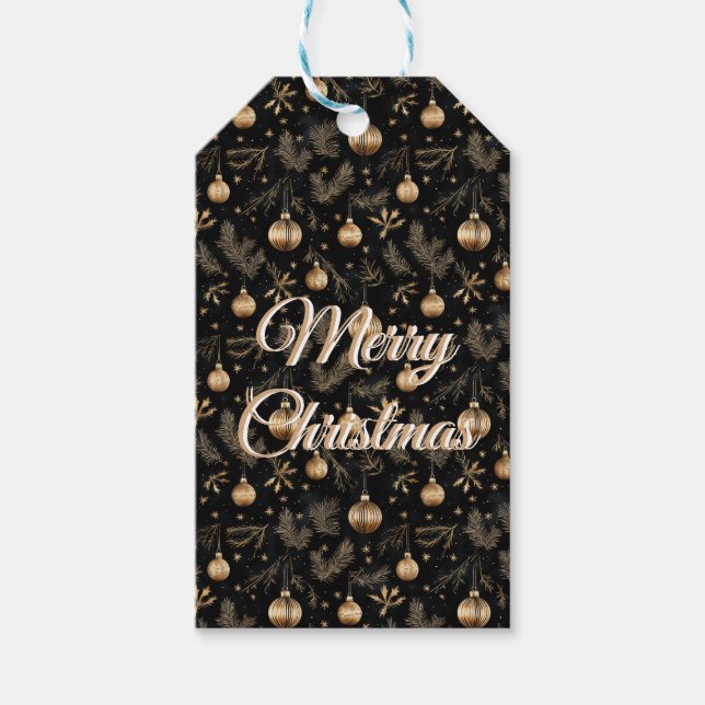 Golden jul-prydnadsföremål Gräs Nål Helgdag Presentetikett (Framsidan)