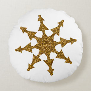 Golden jul Snö Star Rund Kudde
