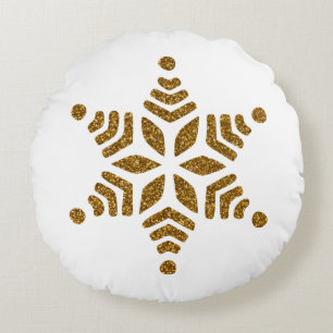 Golden jul Snö Star Rund Kudde