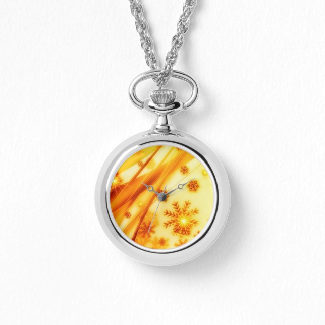 Golden jul Snöflingor Armbandsur (Framsida)