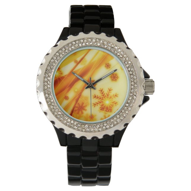Golden jul Snöflingor Armbandsur (Framsida)
