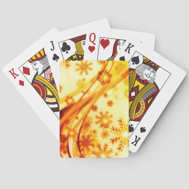 Golden jul Snöflingor Casinokort (Baksidan)