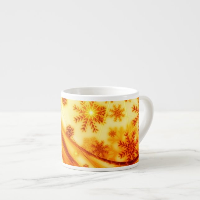Golden jul Snöflingor Espressomugg (Framsida höger)