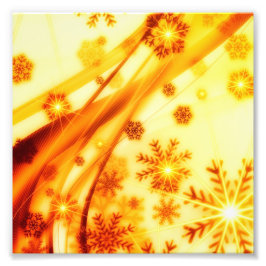 Golden jul Snöflingor Fototryck