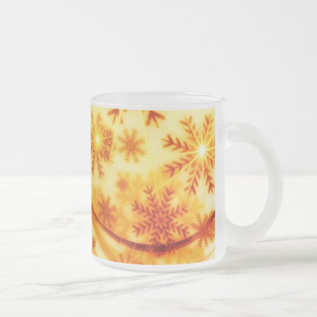 Golden jul Snöflingor Frostad Glasmugg (Höger)