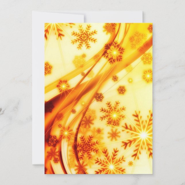Golden jul Snöflingor Julkort (Framsida)