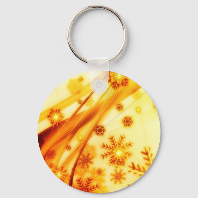 Golden jul Snöflingor Nyckelring (Framsida)