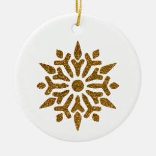 Golden jul Snowflake Star Julgransprydnad Keramik