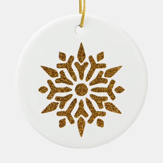 Golden jul Snowflake Star Julgransprydnad Keramik (Framsidan)