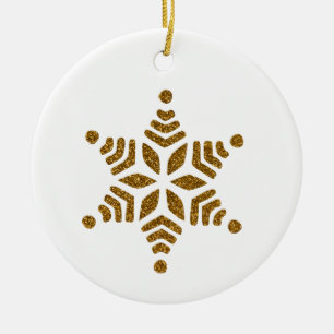 Golden jul Snowflake Star Julgransprydnad Keramik