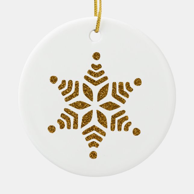 Golden jul Snowflake Star Julgransprydnad Keramik (Framsidan)