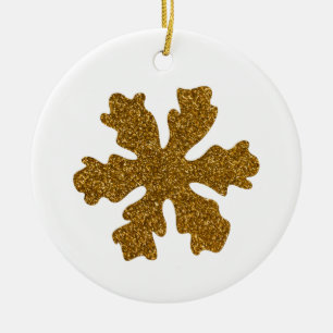 Golden jul Snowflake Star Julgransprydnad Keramik