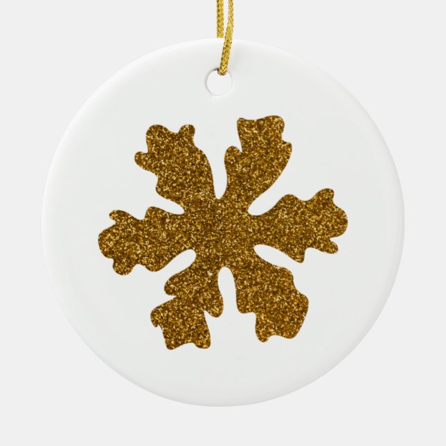 Golden jul Snowflake Star Julgransprydnad Keramik (Framsidan)