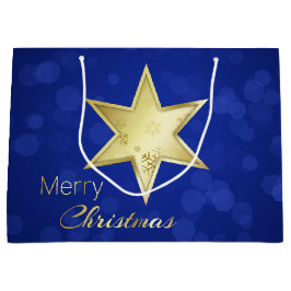 Golden jul Star Blue Bokeh