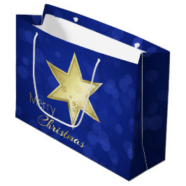 Golden jul Star Blue Bokeh