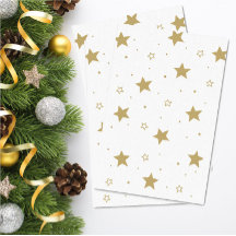 Golden jul Stars Wrapping Tissue Paper