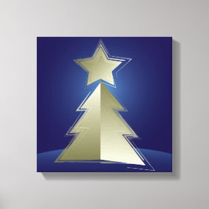 Golden Julgran Canvastryck