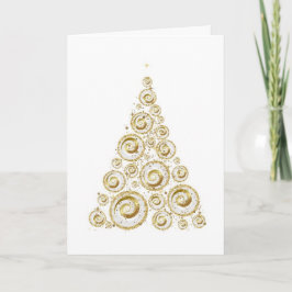 Golden Julgran, glamor Kort