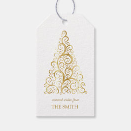 Golden Julgran, God jul Presentetikett