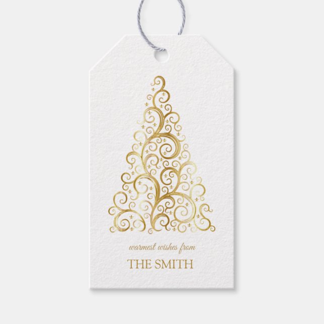 Golden Julgran, God jul Presentetikett (Framsidan)