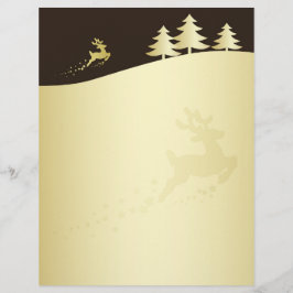 Golden Julgran med Reindeer