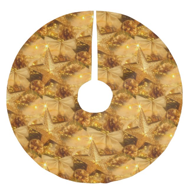 Golden Julgran Skirt Julgransmatta Borstad Polyester (Framsidan)