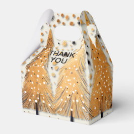 Golden Julgranar Shiny Snöflingor Helgdagars Presentaskar