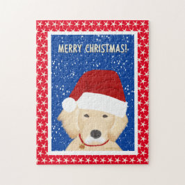 Golden jultomten Hund Jigszle Puzzle Pussel