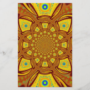 Golden Kaleidoscope Art-utskrift Brevpapper