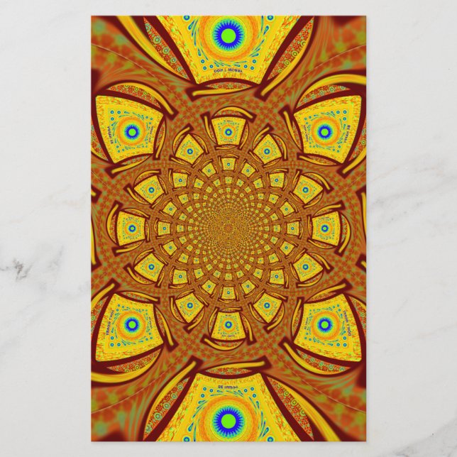 Golden Kaleidoscope Art-utskrift Brevpapper (Framsida)
