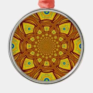 Golden Kaleidoscope Art-utskrift Julgransprydnad Metall