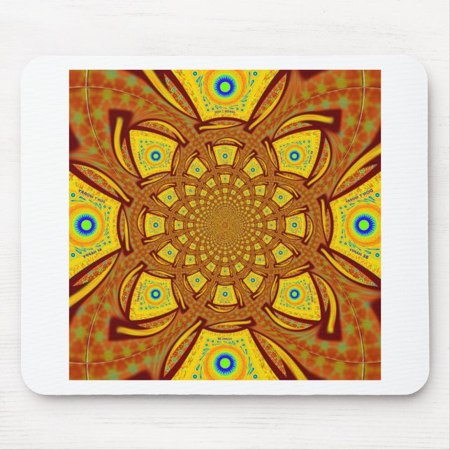 Golden Kaleidoscope Art-utskrift Musmatta (Framsidan)