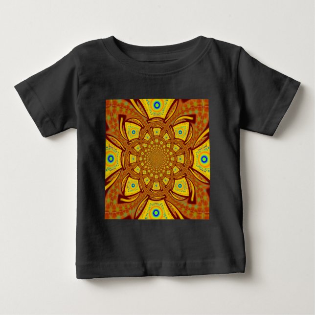 Golden Kaleidoscope Art-utskrift T-shirt (Framsida)