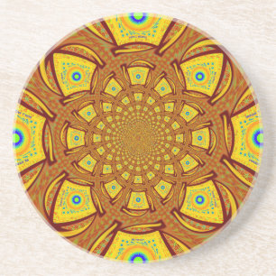 Golden Kaleidoscope Art-utskrift Underlägg Sandsten