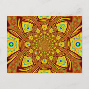 Golden Kaleidoscope Art-utskrift Vykort
