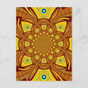 Golden Kaleidoscope Art-utskrift Vykort
