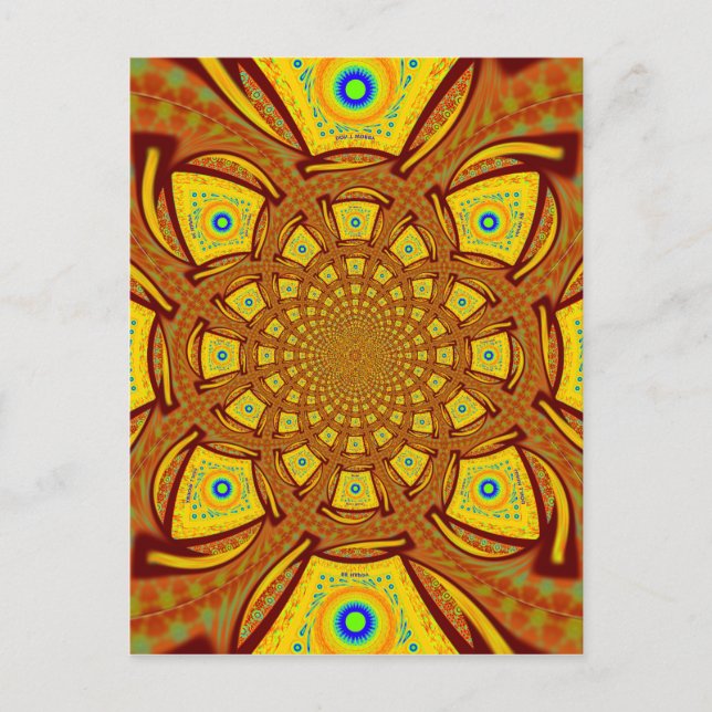 Golden Kaleidoscope Art-utskrift Vykort (Framsida)