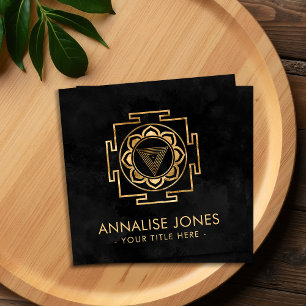 Golden Kali Yantra Fyrkantigt Visitkort