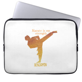 Golden Karate Figur Modern Typografi Laptop Fodral