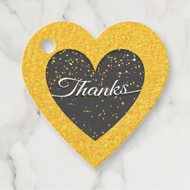 Golden Kärlek Heart Gåvor Etiketter (Framsida)