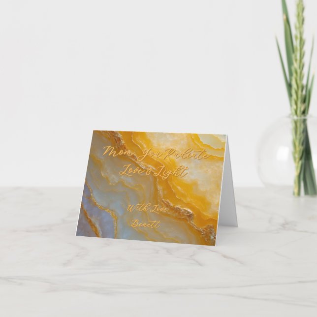 Golden Kärlek - Mor-dagskort Tack Kort (Framsida)