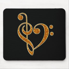 Golden Kärlek Musik noter Mousepad Musmatta