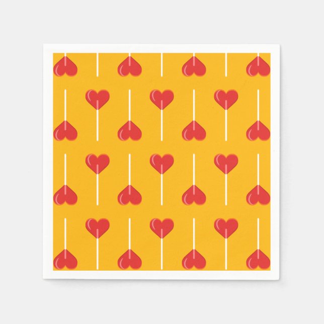 Golden Kärlek Suckers Red Pappersservett (Framsidan)