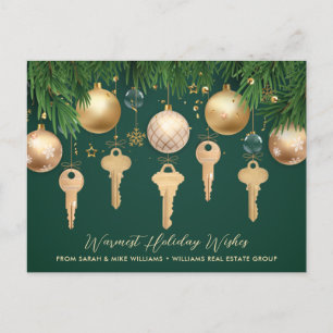 Golden Keys Fastighets Julkort Helg Vykort